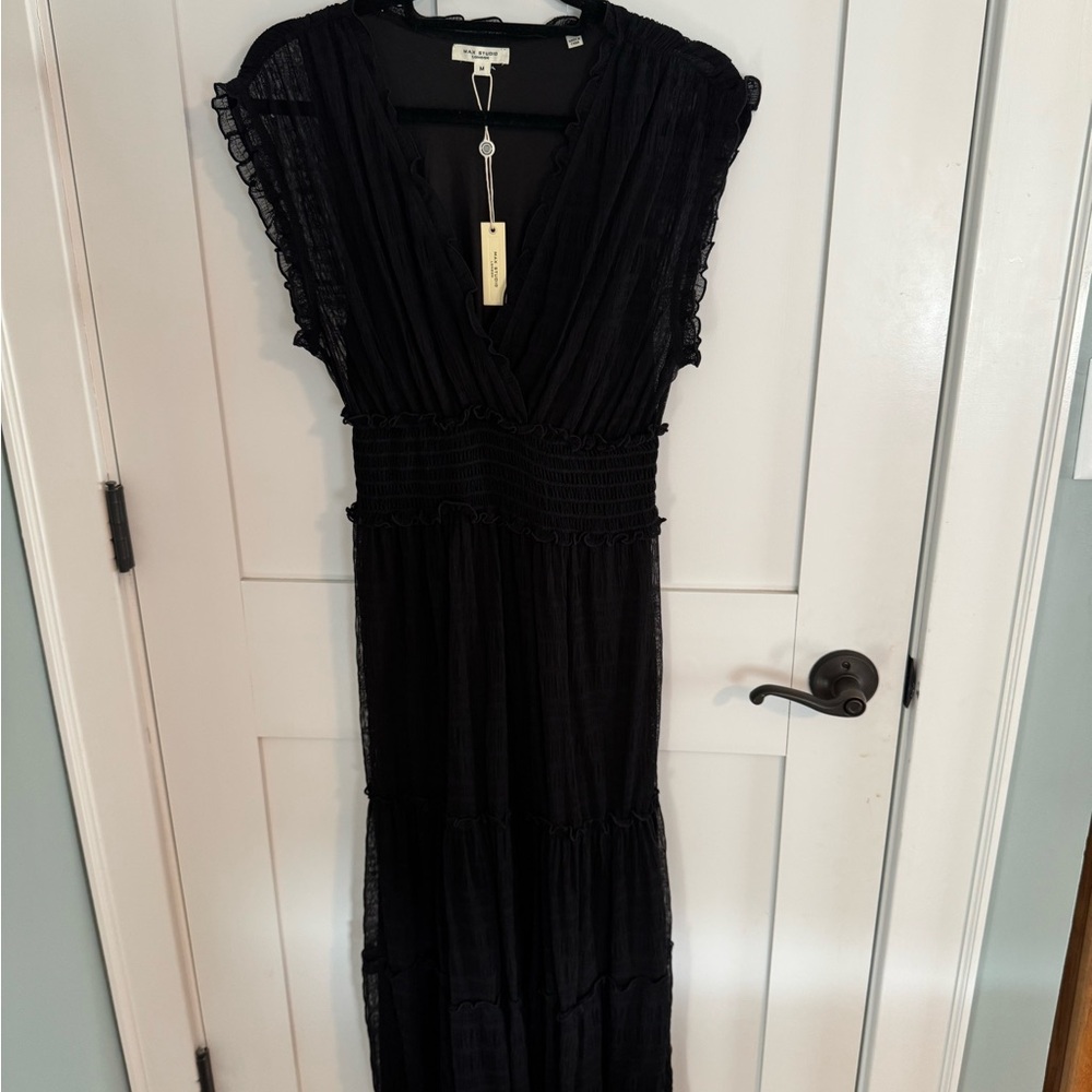 Max Studio London Elegant Black Maxi Dress NWT size medium - Picture 2 of 5